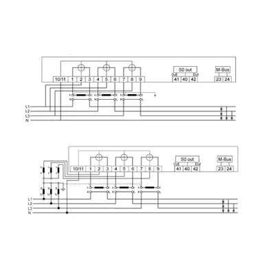 Contor digital de kWh 3f, X/5A(6A), 1 tarif, M-Bus