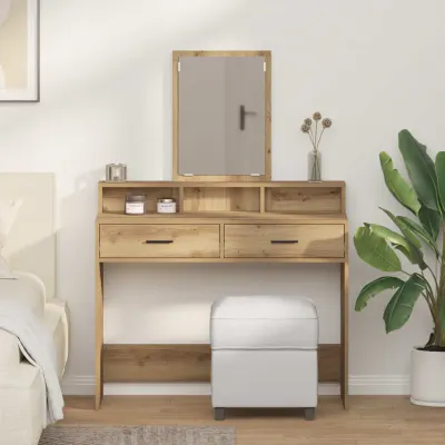 vidaXL Masă de Machiaj Stejar Artizanal 100 x 41 x 140 cm