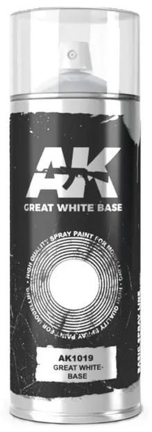 Spray grund AK Interactive - Great White Base (AK1019) (150 ml)
