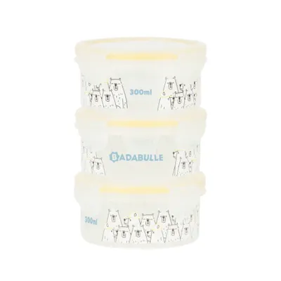 Set 3 boluri ermetice Maxi 300 ml pentru pastrarea hranei Badabulle