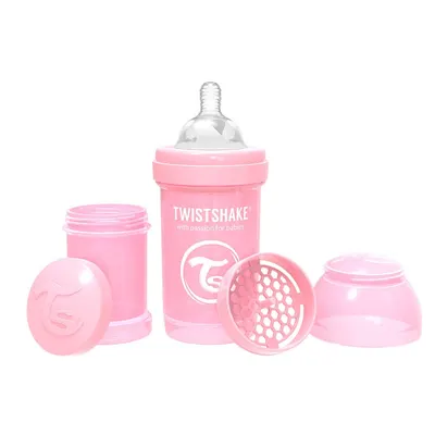 Biberon anti-colici Twistshake Anti-Colic Pastel - Roz, 260 ml