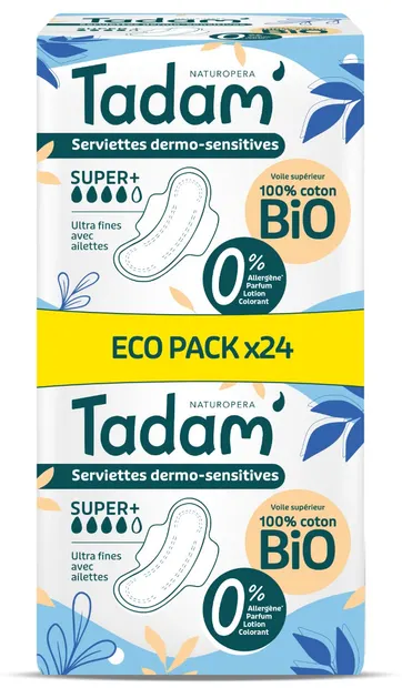 Absorbante BIO hipoalergenice Ultra Super+, 24 bucati, Tadam