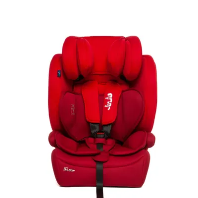 Scaun auto i-Size Juju Safe Rider Rosu-Bordo, 76-150 cm, convertibil in inaltator, tetiera reglabila, cotiere, pernute moi, husa detasabila