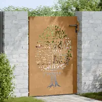 vidaXL Poartă de grădină 85x150 cm, oțel corten, design copac
