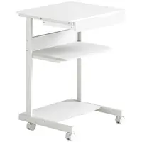 HOMCOM Birou de computer pe roți, birou cu depozitare 56 x 51 cm cu sertar, compartiment și suport CPU, alb | Aosom Romania