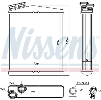 Schimbator caldura incalzire habitaclu potrivit VOLVO S60 II, S80 II, V60 I, V60 II, V70 III, XC60 I, XC70 II; LAND ROVER DISCOVERY SPORT, FREELANDER 2, RANGE ROVER EVOQUE 1.5-4.4 03.06