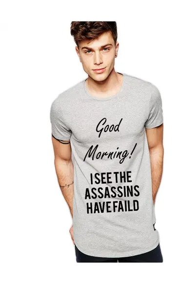 Tricou gri barbati - Assassins faild - Gri
