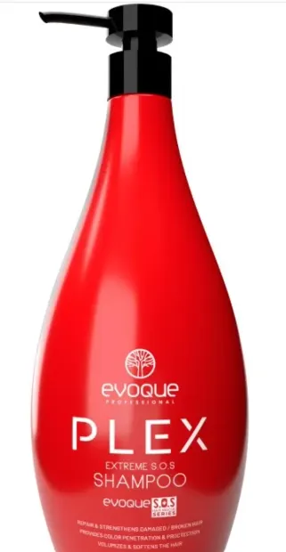 Sampon profesional Plex Extreme SOS EVOQUE USA, 380 ml - Reparare intensa pentru par foarte procesat, degradat sau decolorat - Evoque