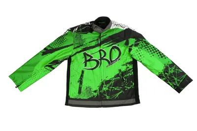 Geaca KIMO Kids BRO Motocross cu aparatori, ideal pentru copii pasionati de motocross, verde