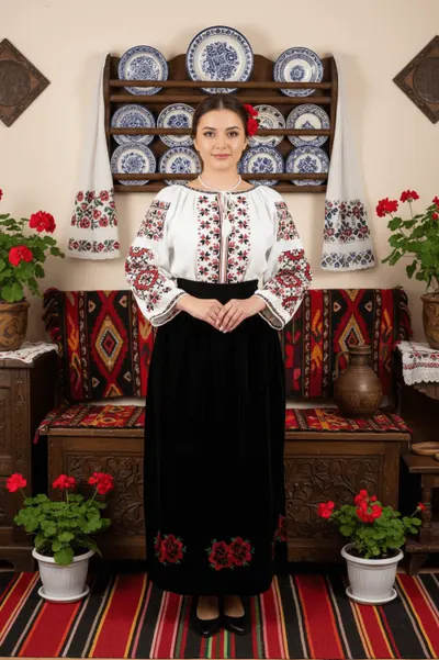 Set traditional format din ie si fusta 37