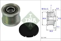 Fulie Alternator Dacia Dokker, Dokker Express, Duster, Lodgy, Logan Ii, Logan Mcv Ii, Sandero Ii; Nissan Interstar, Micra V, Primastar, Pulsar, Qashqai I, Qashqai Ii, X-Trail 0.9-2.5d Dupa 2000