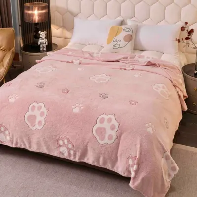 Patura Pufoasa CoCoLiNo, Jojo Home, 200x230cm, Roz, labute