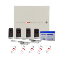 Sistem control acces Hikvision KIT-2UBAC, amprenta, cartela, 13.56 MHz, acumulator, doua usi bidirectionale