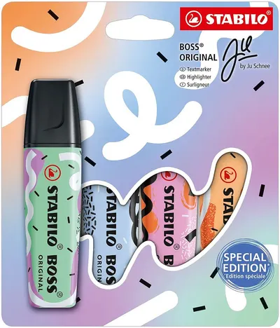 Set de etichete text Stabilo Boss Original - Ju Schnee, 4 buc. pastel