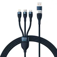 Cablu Incarcare USB-C / USB-A - Lightning / microUSB / USB-C Baseus Flash Series II, 100W, 1.2m, Bleumarin CASS030103