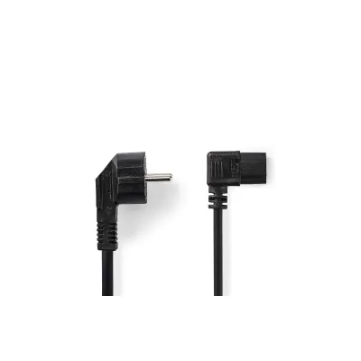 Cablu de alimentare calculator Schuko 90 grade tata - CCE 90 grade mama IEC-320-C13 1.5m negru Well CABLE-713-1.5-WL