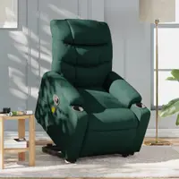 Gossi fotoliu rabatabil de masaj, cu ridicare, verde inchis, textil
