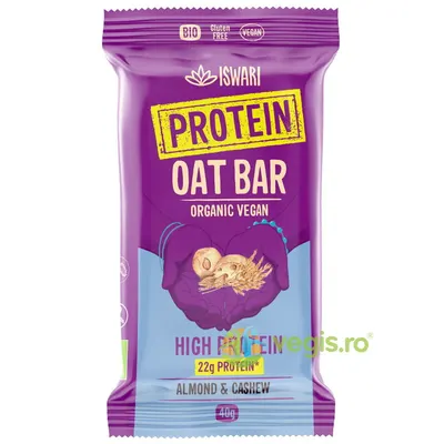 Baton Proteic din Ovaz, Migdale si Caju fara Gluten Ecologic/Bio 40g
