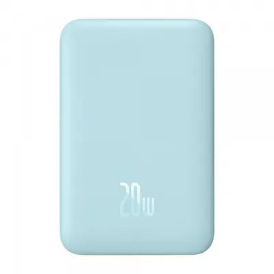Baterie Externa Wireless Baseus Magnetic Mini, 10000mAh, 20W, PD + FQI, 1 x QI - 1 x USB-C, Albastra PPCX110103