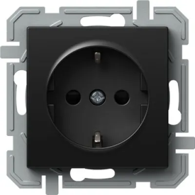 Logiq Priza SCHUKO borne automate 1P 16A Negru, TEM Modul TEM-VQ12BKXO-U