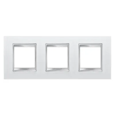 Placa ornament CProiector HORUS LUX international - IN TECHNOPOLYMER LEATHER FINISHING - 2+2+2 modul HORIZONTAL - WHITE - CProiector HORUS