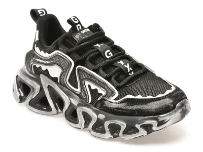 Pantofi sport GRYXX negri, 82688, din material textil si piele naturala