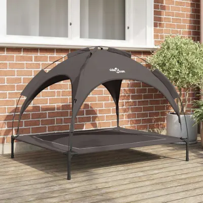 vidaXL Pat pentru câini 104 x 86 x 84,5 cm Oțel Maro