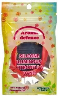 Brățară repelentă fluorescentă din silicon Aroma Defence - sortiment