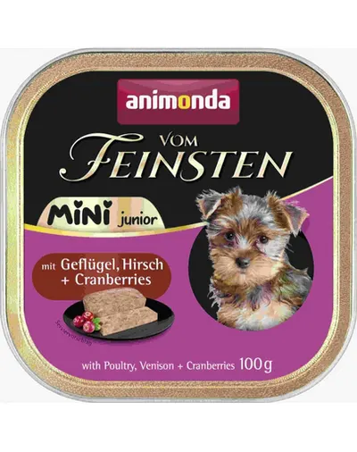 ANIMONDA Vom Feinsten Mini Junior 100g hrană umedă căței rase mici pui vânat