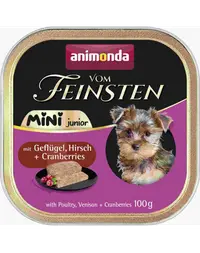 ANIMONDA Vom Feinsten Mini Junior 100g hrană umedă căței rase mici pui vânat