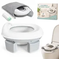 Olita portabila si pliabila, Primabobo, Flexi, 12-36 luni, Reutilizabila, Pentru calatorii, Functie de reductor, Pana la 30 kg, Include 20 pungi si husa de transport, Gri