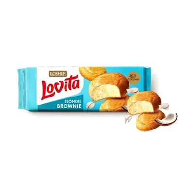 Biscuiți cu Cremă Roshen Lovita Blondie Coconut, 152g – Pachet En-gros