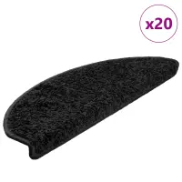 vidaXL Covorașe pentru scări, 20 buc., 65x21x4 cm, negru, semirotunde, mari