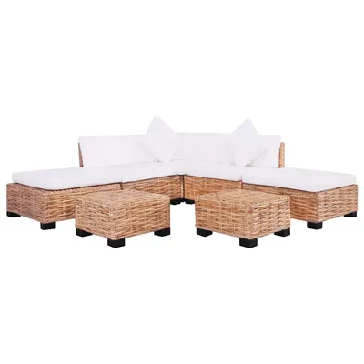 vidaXL Set canapea, 18 piese, ratan natural