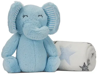 Pătură pentru bebeluși Lorelli - Nappy, 90 х 75 cm, elefant albastru