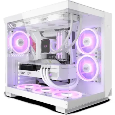 Carcasa PCCooler C3 T500 aRGB, Fara sursa, Middle Tower (Alb)