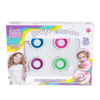Set creta pentru colorarea parului, Pretty Pinky, Suvite colorate