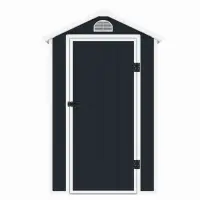 Casuta / magazie de gradina premium, panel plastic si ranforsare metal, MESTERINO AVE-A, Gri, dimensiuni 134x104x204 cm, usa cu balama, baza metalica