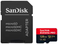 Card de memorie SanDisk – Extreme PRO, 128 GB, microSDXC, Class 10 + adaptor