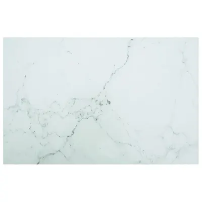 vidaXL Blat masă alb 100x62 cm 8 mm sticlă securizată design marmură
