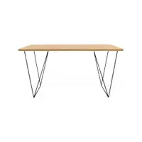 Birou TemaHome Flow, 140 x 75 cm, cu aspect de lemn