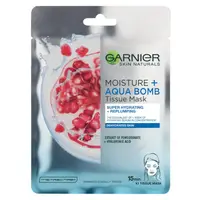 Masca Servetel Garnier Skin Naturals Moisture Aqua Bomb, cu Rodie, 32 g