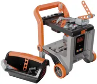 Set de joacă 3 în 1 Smoby Black & Decker Bricolo - Masă de lucru Devil, 19 piese