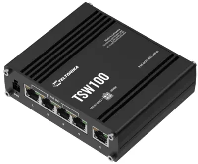 Switch PoE Teltonika – TSW100, 5-porturi, Gigabit, negru