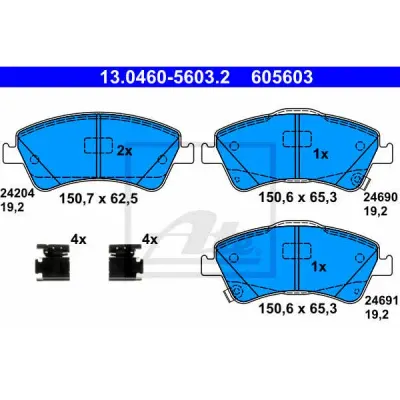 Set placute frana, frana disc ATE 13.0460-5603.2