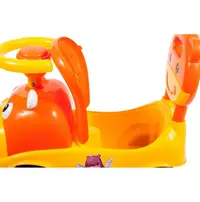 Ride-On copii fara pedale MalPlay Hipcio Walker Orange cu spatar inalt, compartiment de depozitare pozitionat sub scaun, claxon, recomandata copiilor de la 2 ani