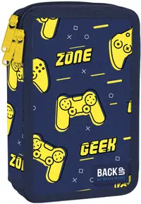 Penar cu rechizite BackUp EW BackUp EW - Game Zone, cu 3 fermoare