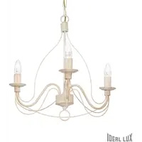 candelabru Corte, 3 becuri, dulie E14, D:440 mm, H:600/1000 mm, Alb antic
