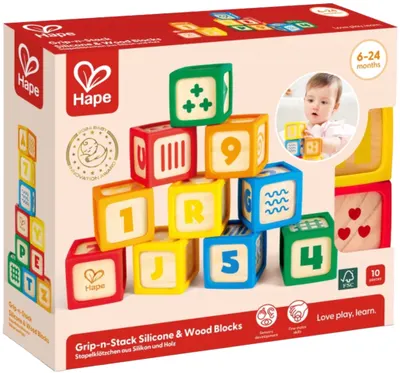Cuburi educaționale Hape International - Numere și litere, 10 buc