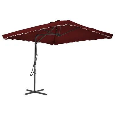 vidaXL Umbrelă de grădină, stâlp din oțel, roșu bordo, 250x250x230 cm